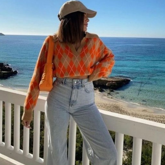 Zara Knit Argyle Sweater - Picture 4 of 16